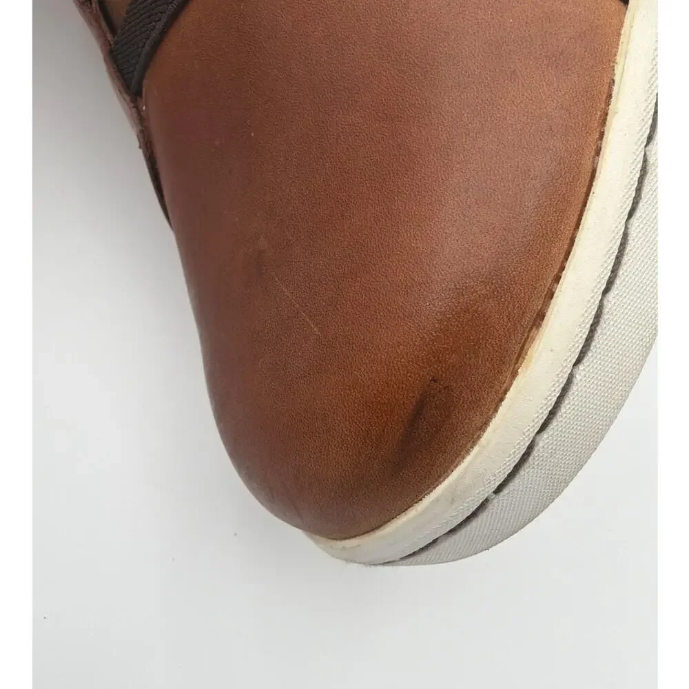 KIZIK New York Mens 9.5 Brown Leather Hands Free Sneakers NWOT Old Money